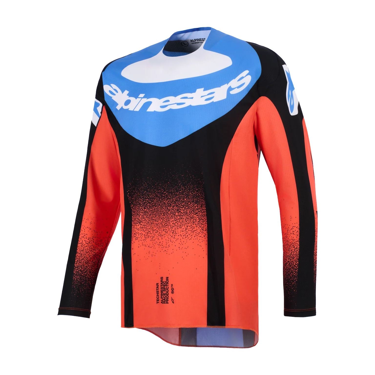 Alpinestars 2026 Techstar Knif Motocross Jersey Orange Black Ucla Blue